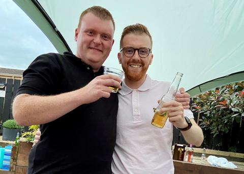 Stem cell transplant recipient Ciaran with his brother Daniel