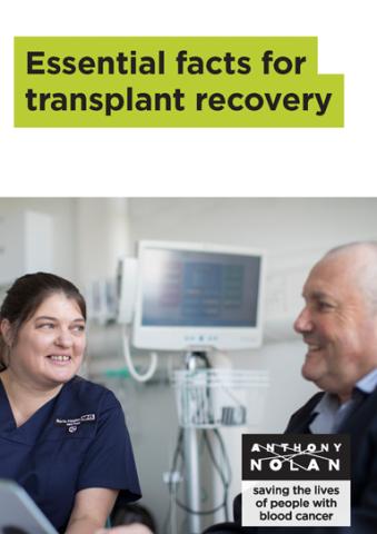Front cover for essential facts for transplant recovery leaflet 