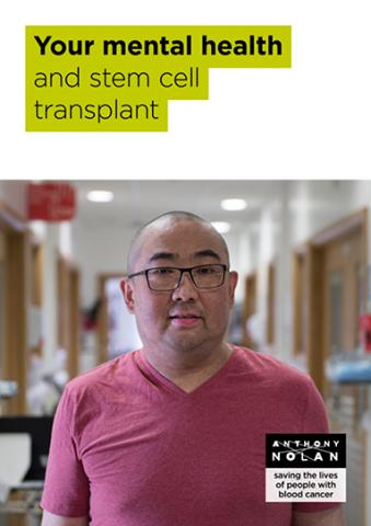 Front cover of the Your mental health and stem cell transplant booklet